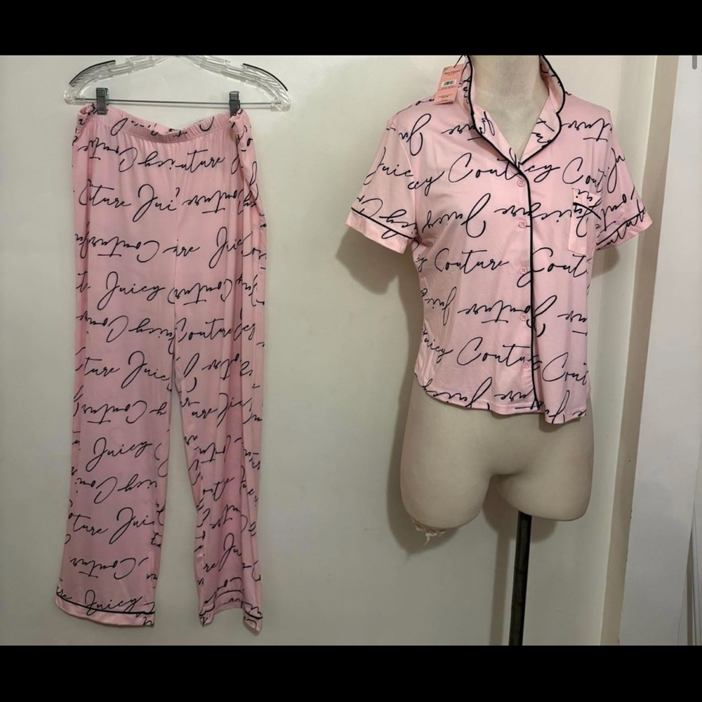 Juicy Couture Pink Script Pajama Set large - Picture 1 of 1
